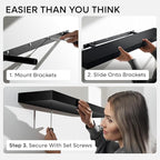 Homeforia Black Floating Shelf 48 inches, High End Solid Real Wood 48 inch Long - Image 6