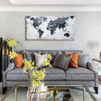 lagre size 36inchx71inch world map Canvas Wall Art Black Wall Decor Office Map - Image 3