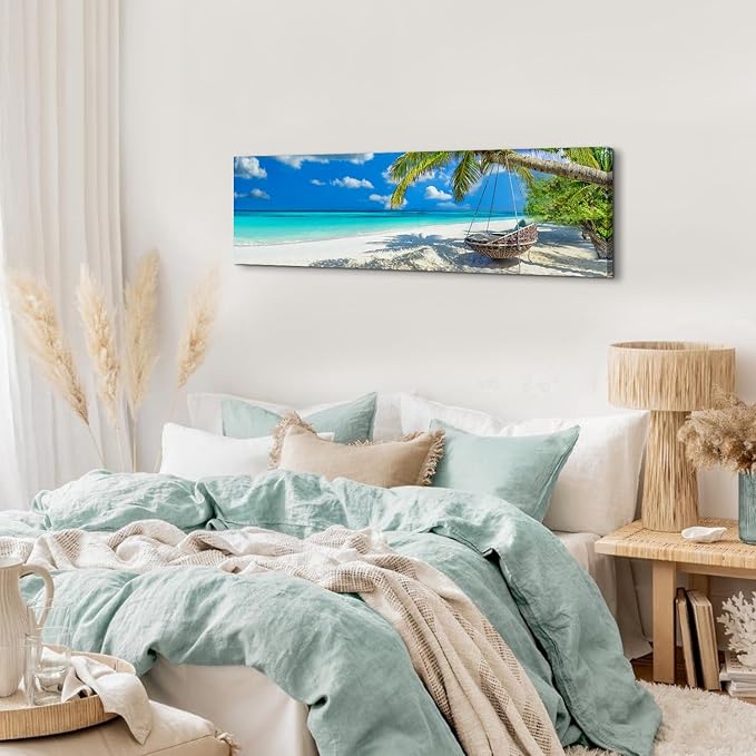 Nature Coastal Scenery Wall Art Tropical Ocean Wall Decor Seascape Coconut - Image 3