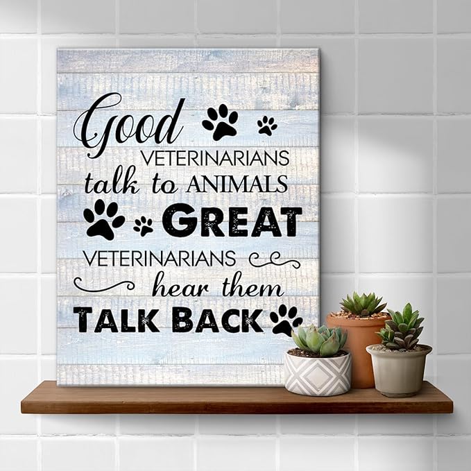 Funny Veterinarian Gifts Farmhouse Dog Canvas Wall Art Decor Veterinary Vet Gift - Image 4