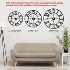 LEIKE Large Wall Clock, Battery Operated, Decorative Retro Black Metal Clock - Image 5