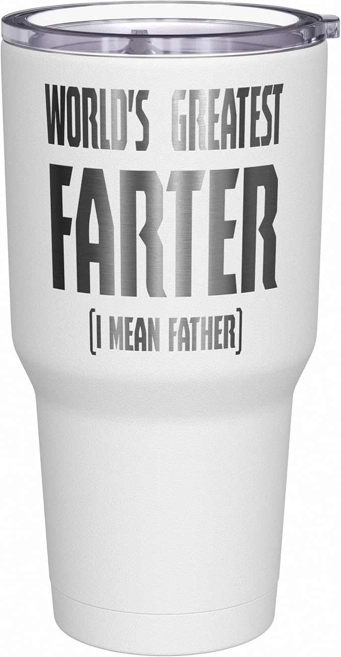 We The People Holsters - World's Greatest Farter - Coffee Tumbler - American Flag Coffee Travel Mug - Engraved Tumbler - Double Insulated Tumbler - 30 oz