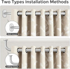Curtain Rods 36-120 Inch, 1 Inch Adjustable Long Heavy Duty Room Darkening - Image 4