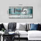 Teal Wall Art Family Sign Wall Decor Inspirational Quotes Canvas Prints - Image 6