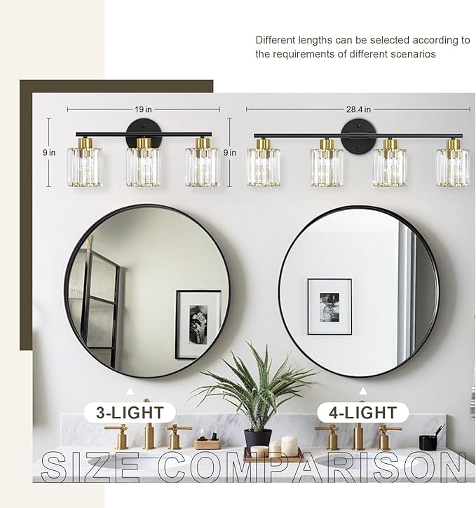 Crystal Bathroom Light Fixtures, Bathroom Lighting Fixtures Over Mirror - Image 3