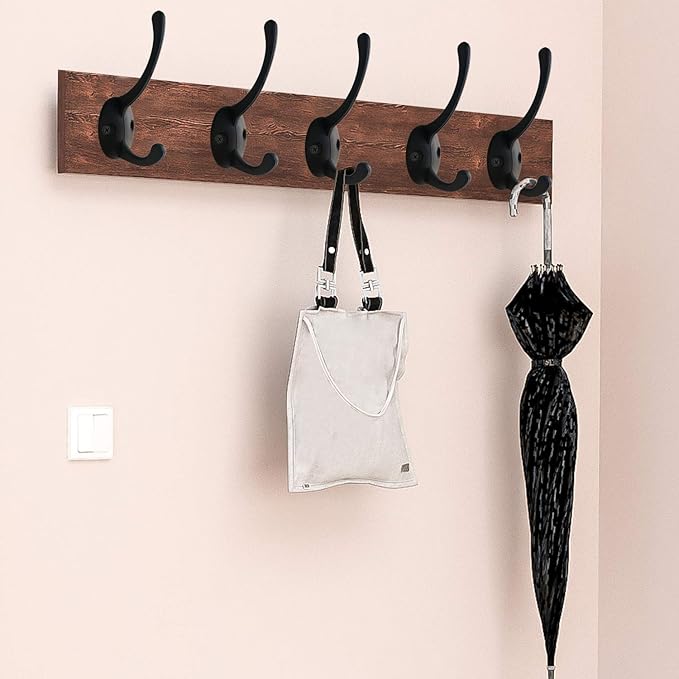 IBosins 12 Pack Black Coat Hooks Wall Mounted - Image 5