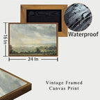 OIQArtOIQ Vintage Framed Wall Art Pastoral Landscape Canvas Art Prints Rustic - Image 4