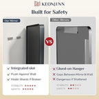 Keonjinn Black Bathroom Mirror for Vanity, Tempered Glass, Anti-Rust - Image 6