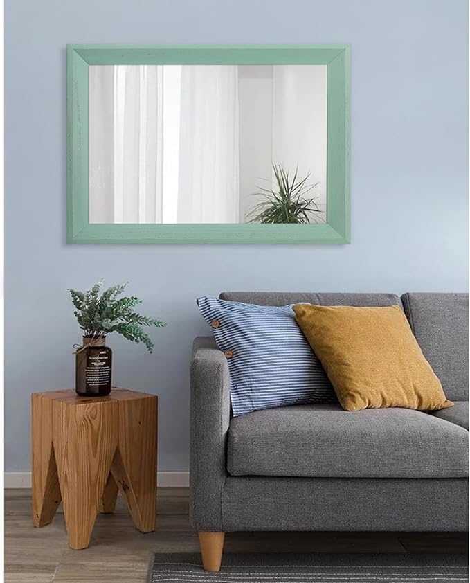AAZZKANG Wood Framed Mirror Rectangle Modern Farmhouse Wall Mirrors Decor Large - Image 7