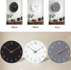 Mosewa Large Wall Clock 18 Inch Gray Modern Flatwood Silent Non Ticking Battery - Image 2