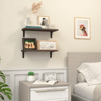 RICHER HOUSE Floating Shelves for Décor, Rustic Wood Wall Shelves for Bedroom - Image 5