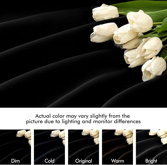 MIULEE Black Back Tab Blackout Curtains 80 Inch Length 2 Panels Set - Image 8