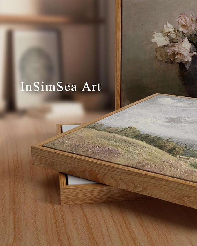 InSimSea Framed Canvas Wall Art Vintage Decor, Retro Floral Rustic Decorations - Image 2