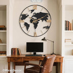 Pytha Sight 30 Inch Large Modern Decorative Metal World Map Wall Clocks Giant - Image 7