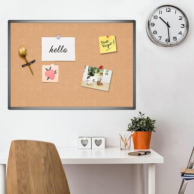 VIZ-PRO Cork Notice Board, 48 X 36 Inches, Cork Bulletin Board - Image 6