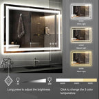 Lighted Bathroom Mirror, 40x30 Inch Gradient Front and Backlit LED Bathroom - Image 5