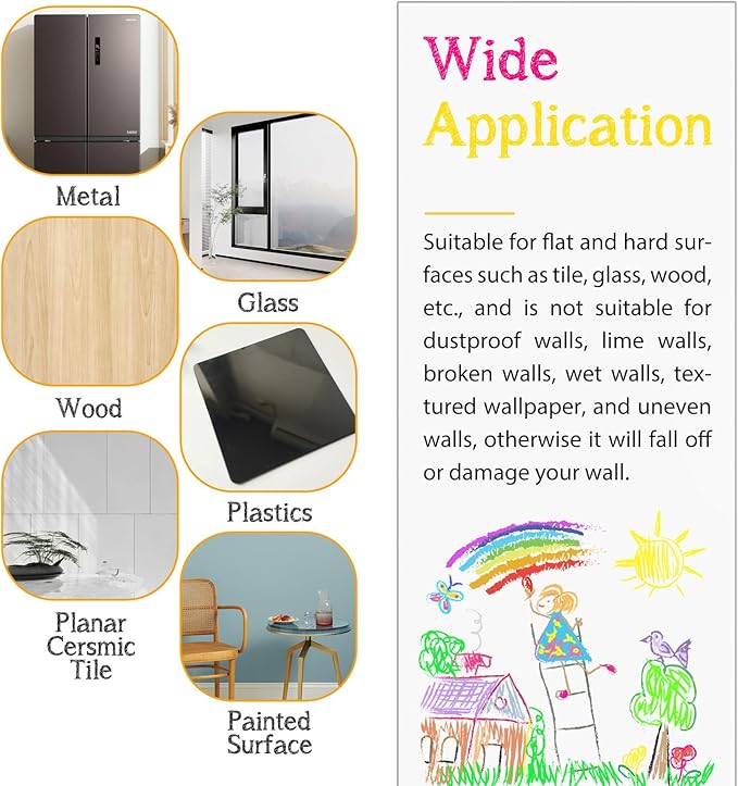 Magnetic Whiteboard Contact Paper 79"x18" Adhesive Magnetic Dry Erase White - Image 4