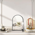 Black Arched Mirror, Modern Bathroom Wall Mirror Aluminum Alloy Framed Mirror - Image 5