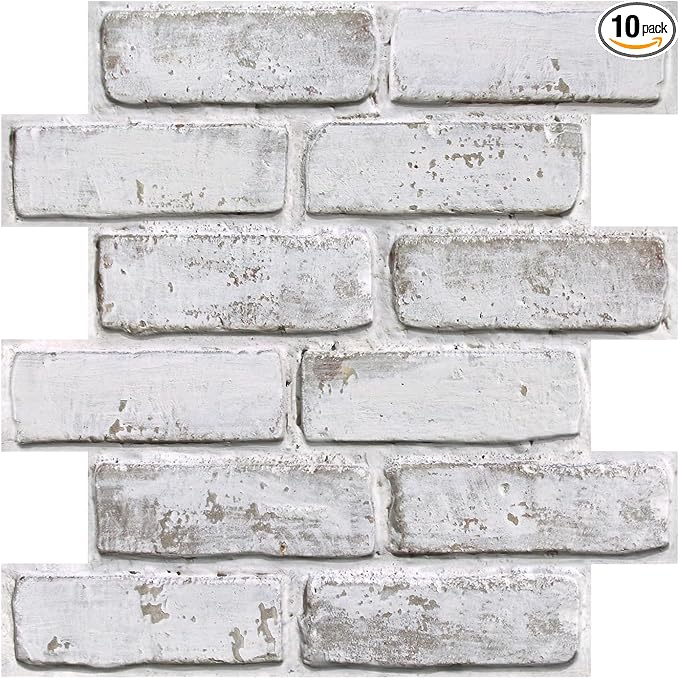 COMSTICKC 3D Faux Brick Wall Panels Peel and Stick Wall Covering, Not Real Brick by COMSTICKCDECOR