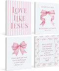 LARTSFRO Coquette Pink Bow Jesus Canvas Wall Art Decor Posters Prints, Light by Unknown