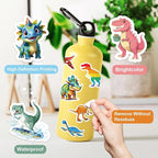 RINOLY 100 PCS Dinosaur Stickers for Kids,Water Bottle Sticker for Teens,Waterproof Vinyl Dinosaur Stickers for Water Bottles,Laptop,Boys Party Favors Supplies
