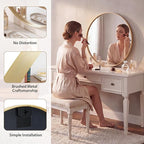 NEWBULIG 28-Inch Round Wall Mirror, Bathroom Wall Circle Mirror - Image 4