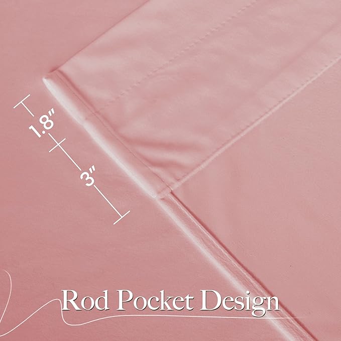 NICETOWN Pink Velvet Curtains 96 inch Length, Blush Pink Room Darkening Thermal - Image 2
