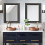 YOSHOOT Rustic Wooden Framed Wall Mirror, 40x30 Inch, Natural Wood and Iron - Image 5