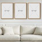 3 Piece Framed Minimalist Boho Canvas Wall Art - Image 9