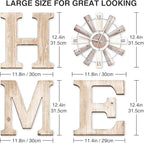 Farmhouse Home Signs with Windmill Clock Wall Decor Rustic Home Letters Wall Art - Image 2