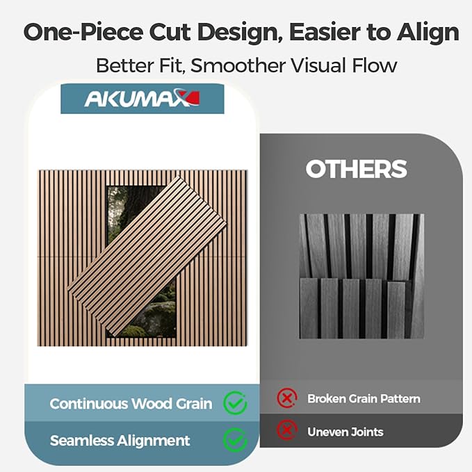 AKUMAX 4 Pack Acoustic Panels, Wood Slat - Image 6
