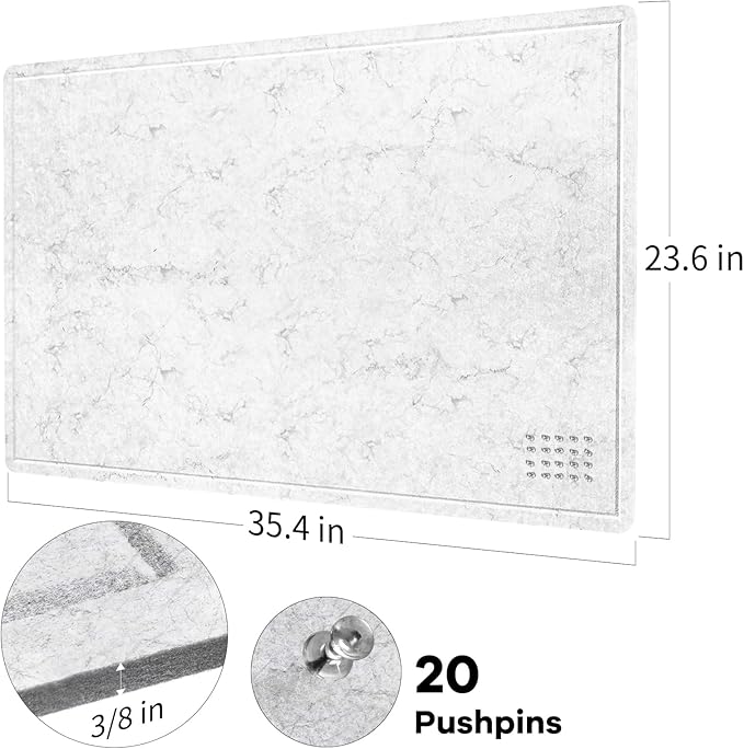 Lightomorrow Bulletin Board, 36 x 24 inches Felt Board - Image 6