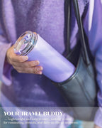16 oz Insulated Coffee Tumblers, Travel Coffee Tumblers with Straw, Double-Wall Stainless Steel Tumbler, Leak Proof Tumbler, Reusable Cups with Lids for lced and Hot Drinks (Purple)
