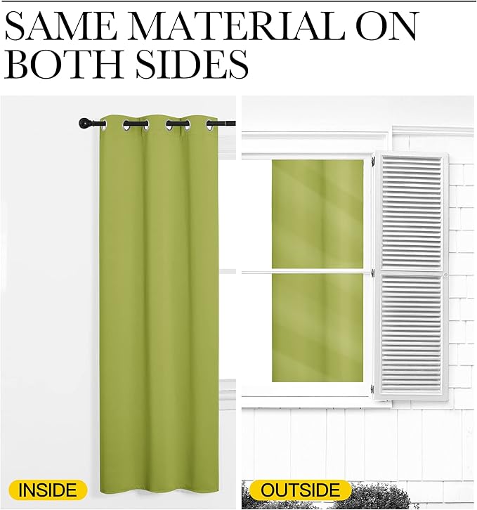 NICETOWN Fresh Green Blackout Curtains 86 inches Length - Image 5