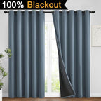Yakamok 100% Blackout Lined Panels, Room Darkening Thermal Insulated Blackout - Image 2