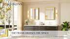Keonjinn 24" x 32" Brushed Gold Bathroom Vanity Mirror, Aluminum Alloy Frame - Image 7