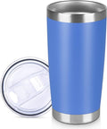 20 oz Tumbler Stainless Steel Tumblers Bulk with Lid Double Wall Insulated Coffee Tumbler Cups for Hot & Cold Drinks Powder Coated Travel Coffee Tumbler Mug Metal (Azure, 1 pack)