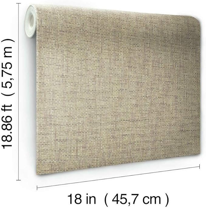 RoomMates RMK11694RL Tan Faux Grasscloth Weave Non-Textured Peel and Stick - Image 5