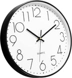 Foxtop 14 Inch Black Wall Clock Large Silent Non-Ticking Battery Operated Round - Image 6