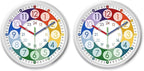 XFM 2 Pieces Learning Clock for Kids 8 Inch Silent Wall Clocks Battery Operated by XFMWallClock