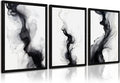 Black White Abstract Wall Art Decor Set of 3 Modern Wall Art Minimalist Canvas by Unknown