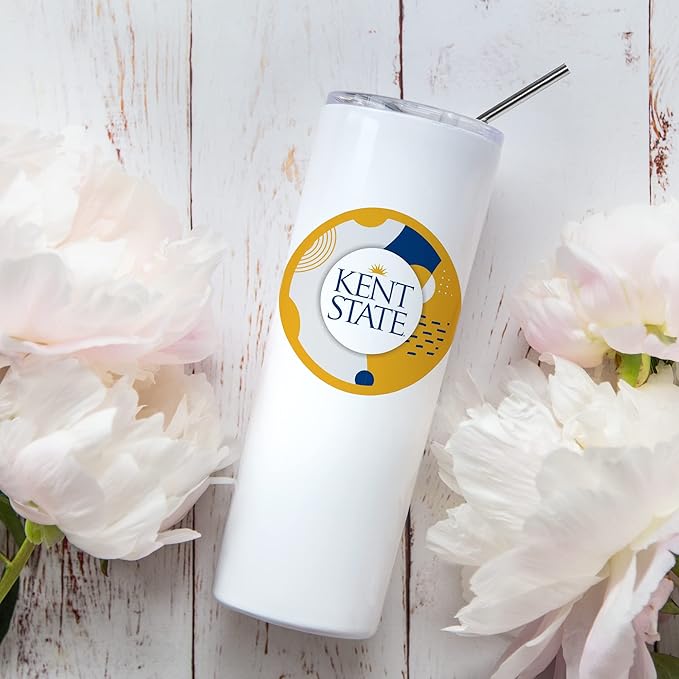 Kent State University Skinny Tumbler, Water Tumbler, Stainless Steel Tumbler, Tumbler Cup, Tumbler with Straw and Lid, Double Wall, Stainless Tumbler (Kent State University #14)