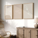 Framed Christian Wall Art Set of 3, Minimalist Neutral Beige Scripture Prints - Image 2