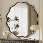VooBang Black Scalloped Circle Mirror, Hanging Leaning - Image 7