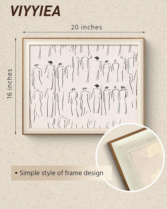 VIYYIEA Framed Wall Art for Living Room, Sketch Canvas Prints, Minimalist Home - Image 4