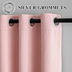 IGEMAEVE Gossamer Pink Curtains 108 Inch Length 2 Panels Set, Light Filtering - Image 3