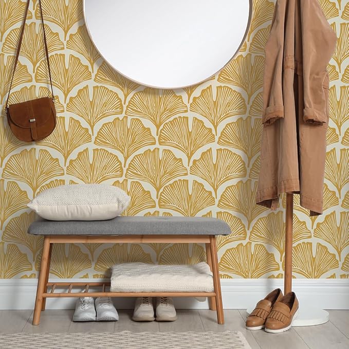 Tempaper x Novogratz Golden Mustard Feather Palm Removable Peel and Stick - Image 9