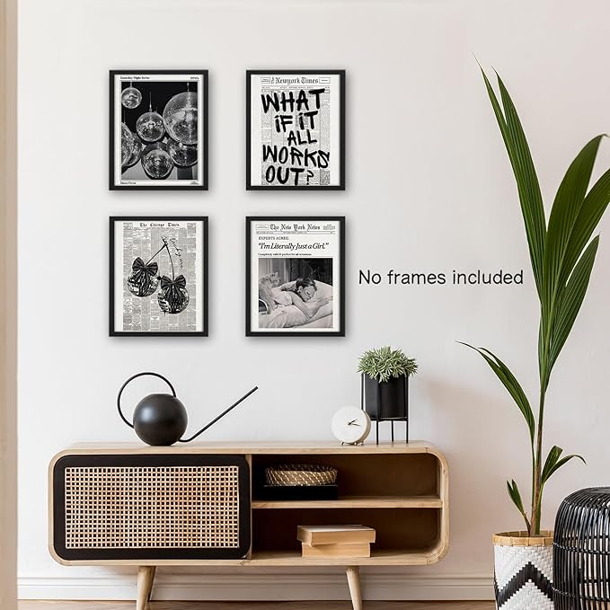 NaZaUK Retro Black And White Newspaper Poster What If It All Works Out Canvas - Image 5