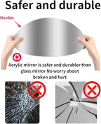 12'' Round Wall Mirror Tiles High Clear Reflecticon Self Adhesive Acrylic - Image 9
