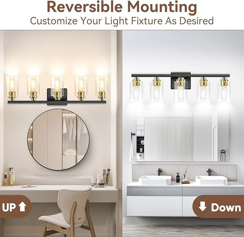 5-Light Bathroom Light Fixtures, Classic Wall Light Fixture - Image 2